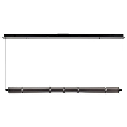 Nuvo Evander 50in LED Island Pendant | Modern Matte Black Aluminum and Smoked Glass | Kitchen Island & Dining Room | 4000 Lumens, 3000K | Model 62-2452