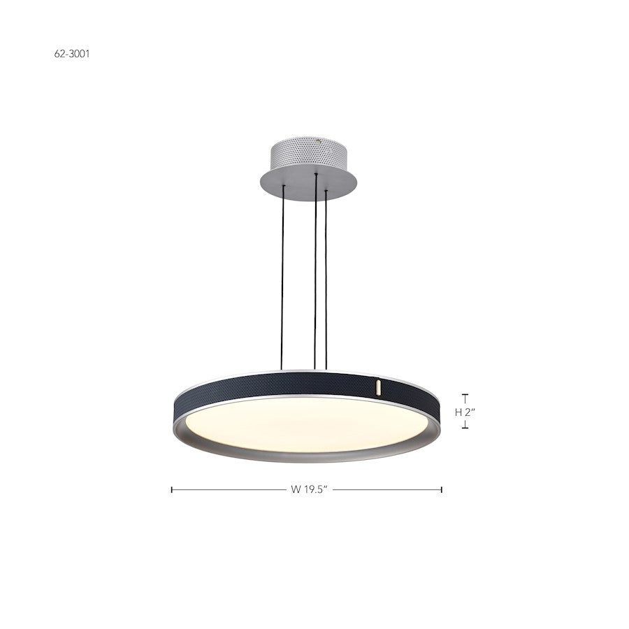 20" LED Pendant, Gray