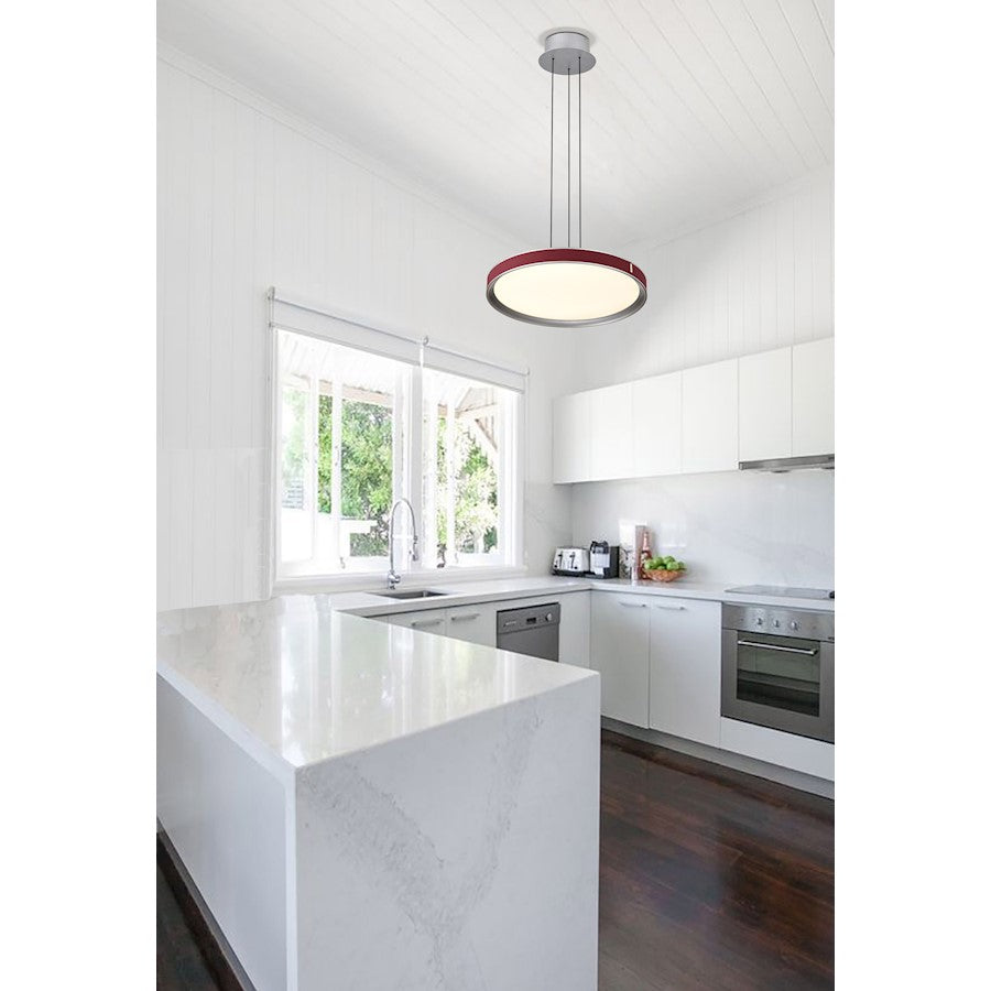 20" LED Pendant, Gray