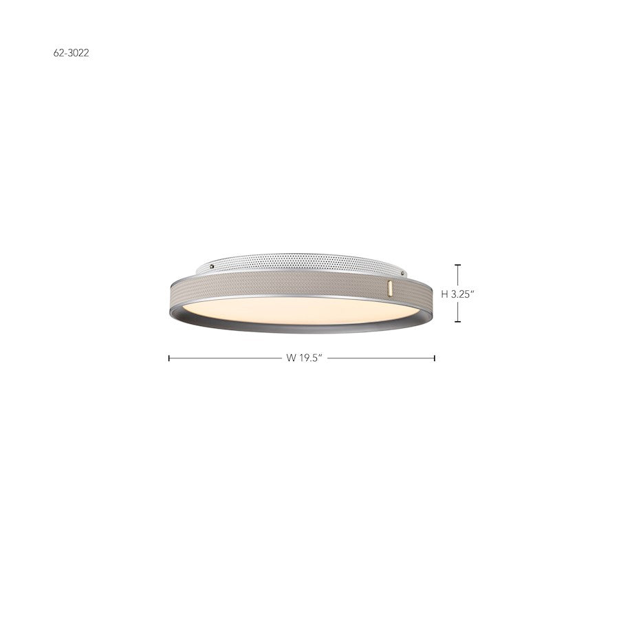 Nuvo Lighting Bandon 20" LED Flush Mount, Gray/White Wrap Acrylic