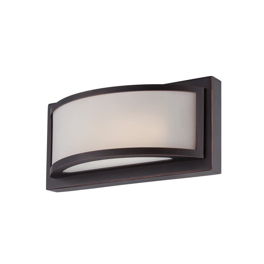 Nuvo Lighting Mercer 10in 1-Light Wall Sconce | Contemporary Georgetown Bronze and Frosted Glass | Bathroom & Hallway Accent | 10 x 4.125 x | Model 62-314