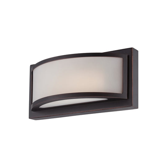 Nuvo Lighting Mercer 10in 1-Light Wall Sconce | Contemporary Georgetown Bronze and Frosted Glass | Bathroom & Hallway Accent | 10 x 4.125 x | Model 62-314