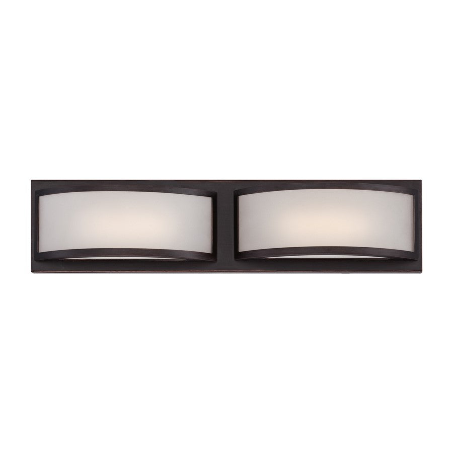 Nuvo Mercer 20.5in 2-Light LED Wall Sconce | Contemporary Georgetown Bronze and Frosted Glass | Living Room & Hallway Accent | 20.5 x 4.125 | Model 62-315