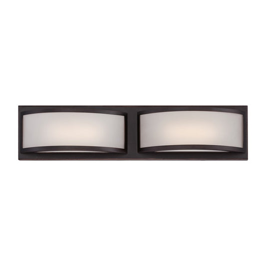Nuvo Mercer 20.5in 2-Light LED Wall Sconce | Contemporary Georgetown Bronze and Frosted Glass | Living Room & Hallway Accent | 20.5 x 4.125 | Model 62-315