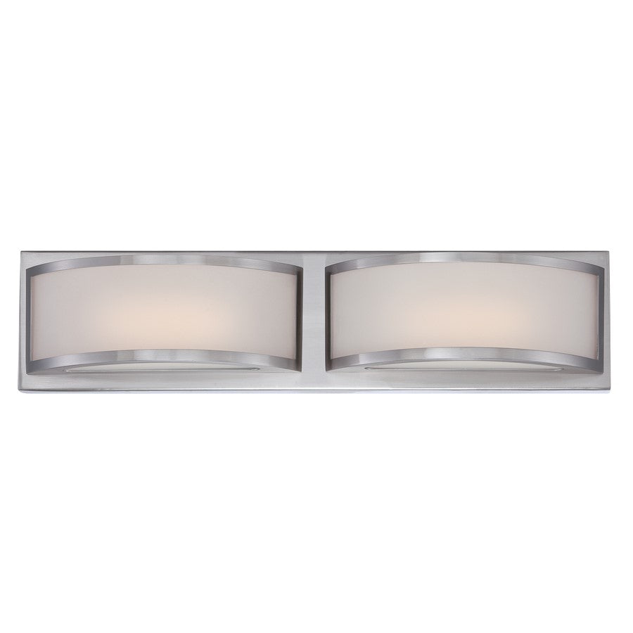 Nuvo Lighting Mercer 20.5in 2-Light Wall Sconce | Contemporary Brushed Nickel and Frosted Glass | Bathroom & Hallway Accent | 20.5 x 3.5 x | Model 62-318