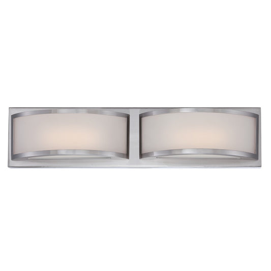 Nuvo Lighting Mercer 20.5in 2-Light Wall Sconce | Contemporary Brushed Nickel and Frosted Glass | Bathroom & Hallway Accent | 20.5 x 3.5 x | Model 62-318