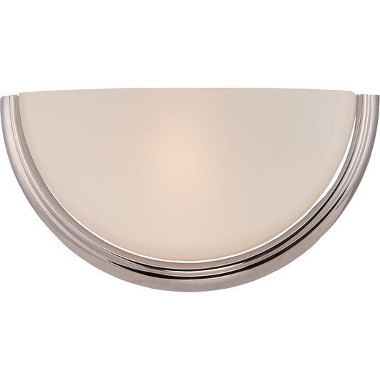 Nuvo Dylan 13in 1-Light Wall Sconce | Transitional Polished Nickel and Etched Opal Glass | Hallway & Bathroom | 13 x 6.38 x 4 in | Model 62-401