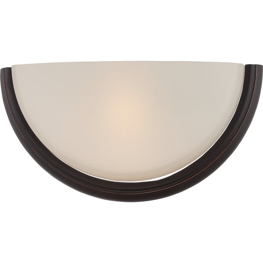 Nuvo Dylan 13in 1-Light Wall Sconce | Transitional Mahogany Bronze and Etched Opal Glass | Hallway & Bathroom Accent | 809 Lumens, 2700K | Model 62-411