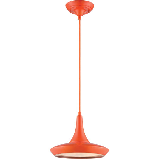 Nuvo Lighting Fantom 10.5in 1-Light LED Pendant | Transitional Orange and Frosted Glass | Kitchen Island & Dining Room | 10.5 x 46.62 in | Model 62-446