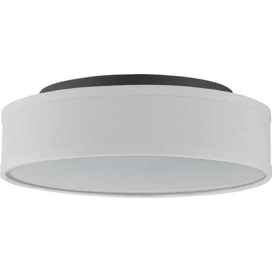 Nuvo Heather 13in 1-Light Flush Mount | Transitional Aged Bronze and Satin White Glass | Bedroom & Hallway Ceiling Light | 13 x 13 x 3.88 in | Model 62-525