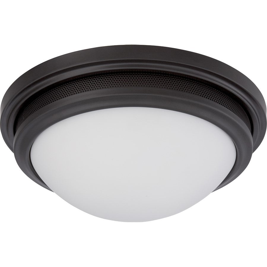 Nuvo Lighting Corry 13in 1-Light Flush Mount | Transitional Aged Bronze and Frosted Glass | Bedroom & Hallway | 13.25 x 13.25 x 5.25 in | Model 62-535