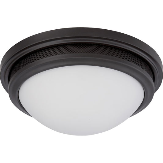 Nuvo Lighting Corry 13in 1-Light Flush Mount | Transitional Aged Bronze and Frosted Glass | Bedroom & Hallway | 13.25 x 13.25 x 5.25 in | Model 62-535