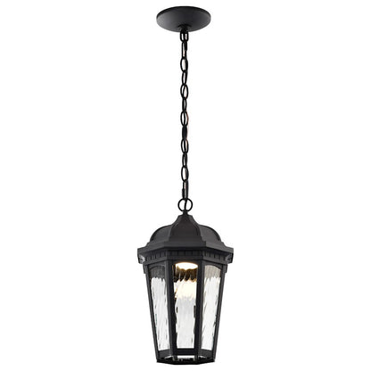 Nuvo East River 1Lt 8" LED Outdoor Hanging Fixture, Black Water