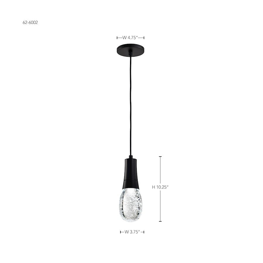 4" LED Pendant, Black