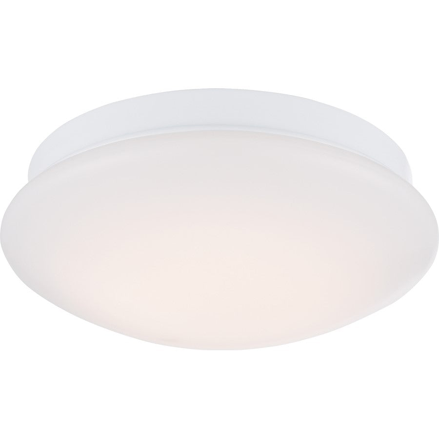 Nuvo Lighting Zip 11in 1-Light LED Flush Mount | Transitional White Acrylic | Bedroom & Hallway | 1150 Lumens, 2700-2200K Warm Dim | Model 62-615