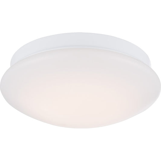 Nuvo Lighting Zip 11in 1-Light LED Flush Mount | Transitional White Acrylic | Bedroom & Hallway | 1150 Lumens, 2700-2200K Warm Dim | Model 62-615