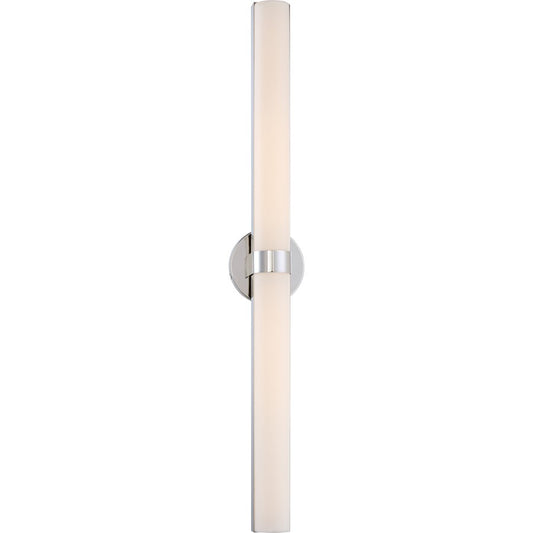 Nuvo Bond 37-3/8in 2-Light LED Vanity | Transitional Polished Nickel and White Acrylic | Bathroom Vanity Light | 6 x 37.375 x 4 in | Model 62-724