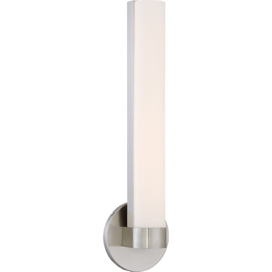 Nuvo Lighting Bond 19.5in 1-Light LED Vanity | Transitional Brushed Nickel and White Acrylic | Bathroom Vanity | 6 x 19.5 x 4 in | Model 62-733