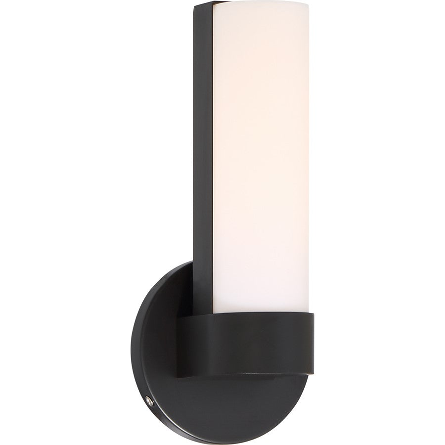 Nuvo Bond 9.5in 1-Light LED Vanity | Transitional Aged Bronze and White Acrylic | Bathroom & Powder Room | 2.67 x 9.5 x 4 in | Model 62-741