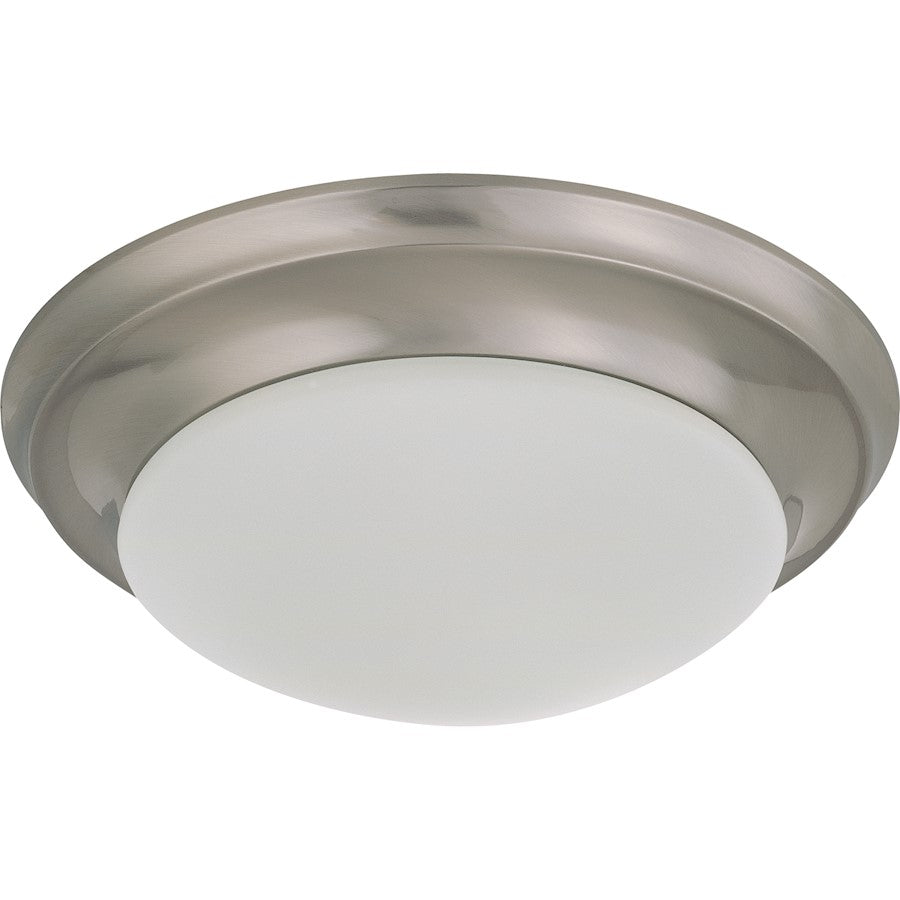 Nuvo Lighting LED 12in 1-Light Flush Mount | Contemporary Brushed Nickel | Bathroom & Hallway Ceiling Light | 1080 Lumens 3000K Dimmable | Model 62-786