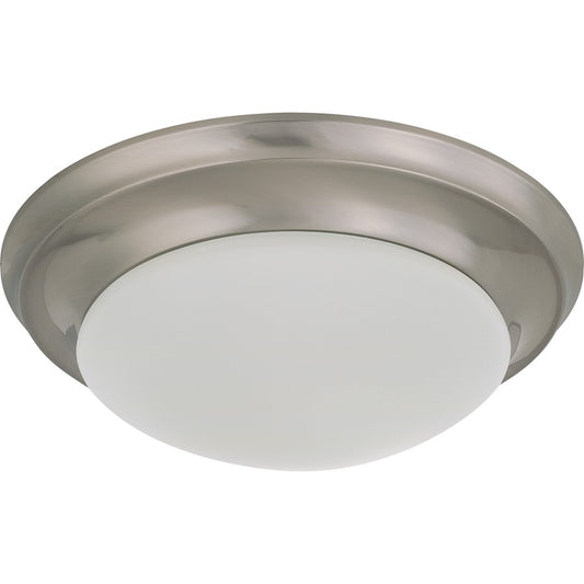 Nuvo Lighting LED 12in 1-Light Flush Mount | Contemporary Brushed Nickel | Bathroom & Hallway Ceiling Light | 1080 Lumens 3000K Dimmable | Model 62-786