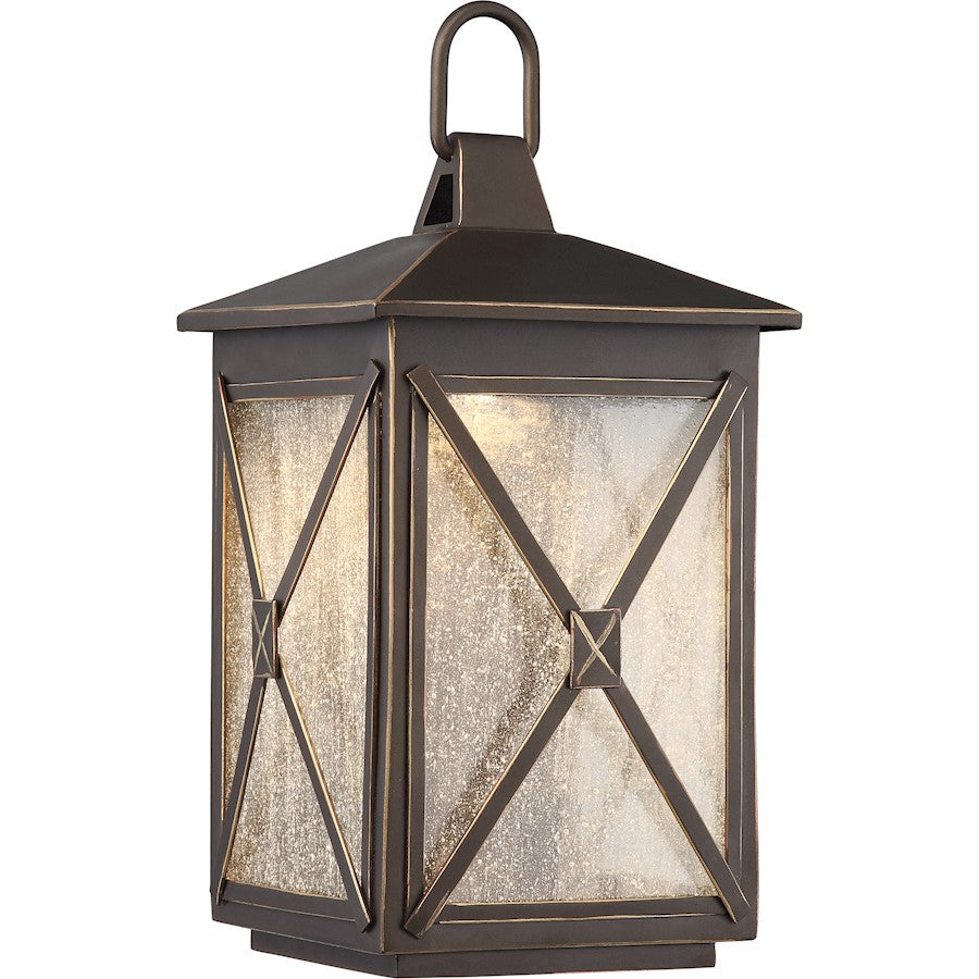 Nuvo Lighting Roxton 6.5in 1-Light Outdoor Wall Sconce | Transitional Umber Bay Finish | Covered Patio & Entryway | 6.5 x 6.88 x 13.38 in | Model 62-811
