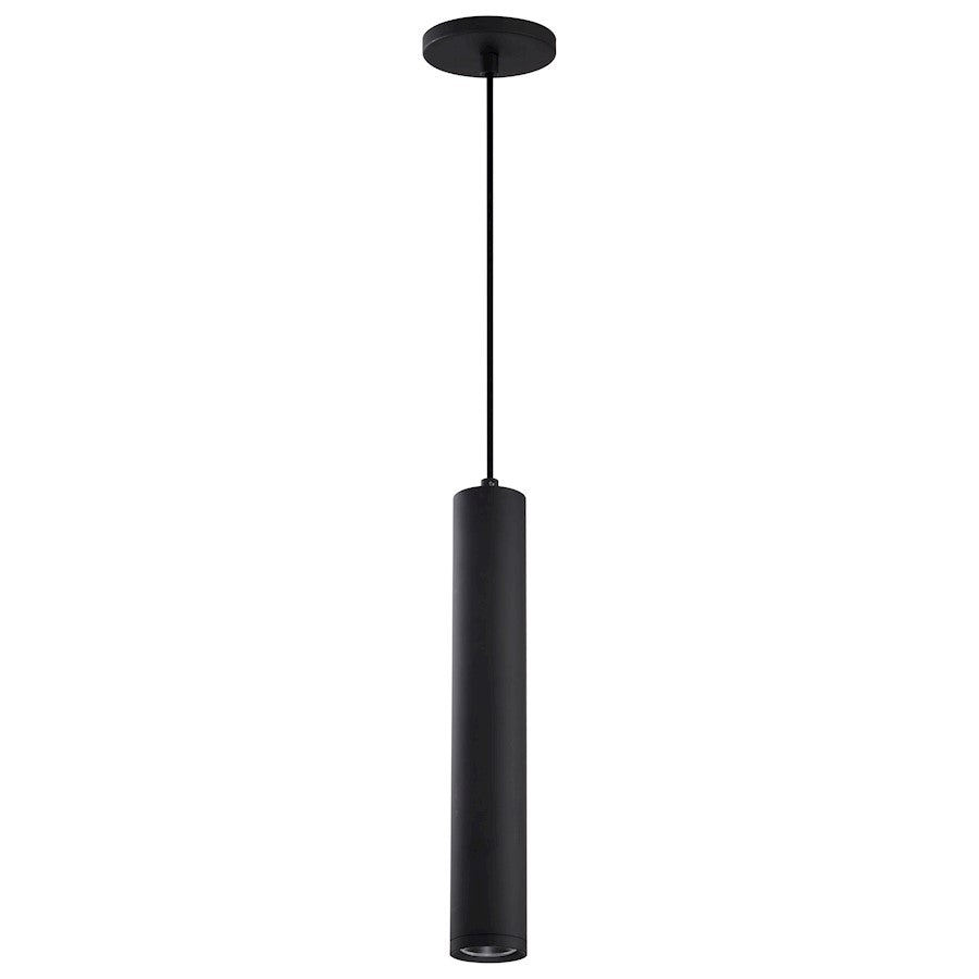 Nuvo Century 16in 1-Light LED Pendant | Contemporary Matte Black Aluminum and Clear Acrylic | Kitchen Island & Dining Room | 2 x 2 x 16 in | Model 62-816