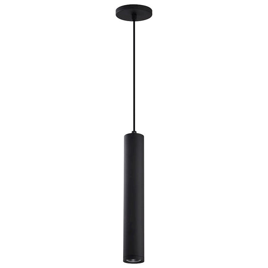 Nuvo Century 16in 1-Light LED Pendant | Contemporary Matte Black Aluminum and Clear Acrylic | Kitchen Island & Dining Room | 2 x 2 x 16 in | Model 62-816