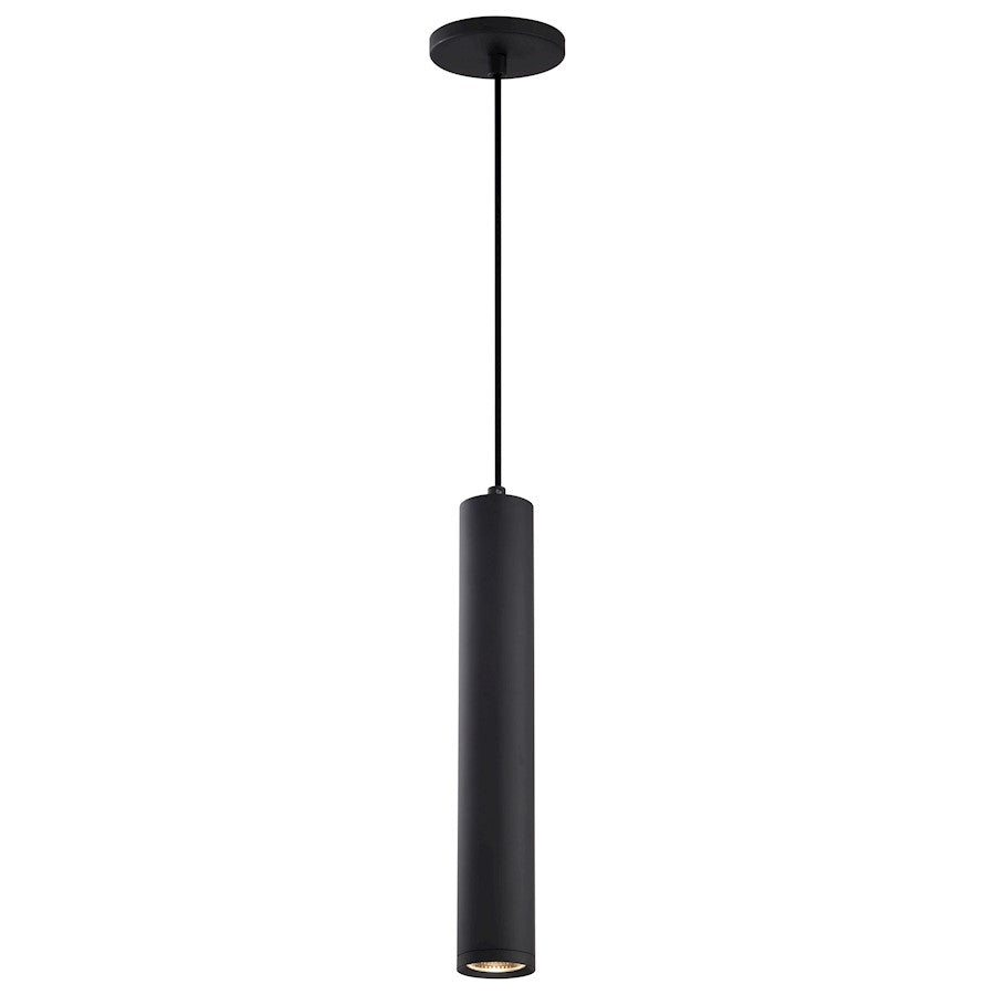 Nuvo Century 16in 1-Light LED Pendant | Contemporary Matte Black Aluminum and Clear Acrylic | Kitchen Island & Dining Room | 2 x 2 x 16 in | Model 62-816