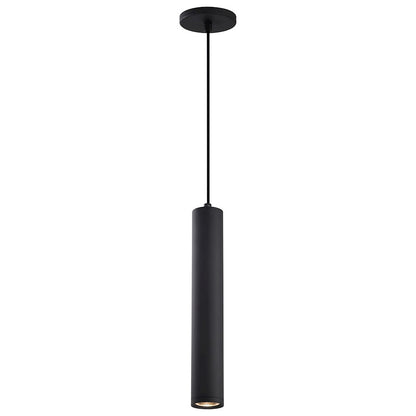 Nuvo Century 16in 1-Light LED Pendant | Contemporary Matte Black Aluminum and Clear Acrylic | Kitchen Island & Dining Room | 2 x 2 x 16 in | Model 62-816