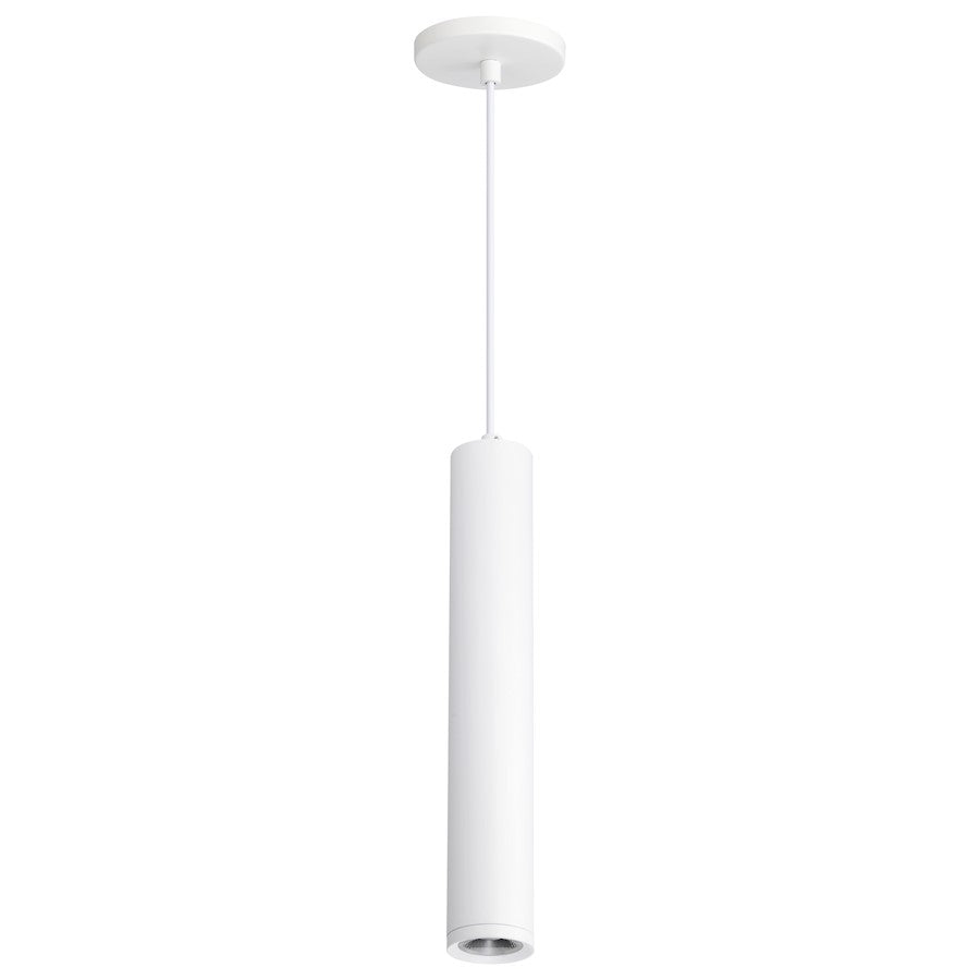 Nuvo Lighting Century 16in 1-Light LED Pendant | Contemporary Matte White Aluminum and Clear Acrylic Lens | Kitchen Island & Dining Room | Model 62-817