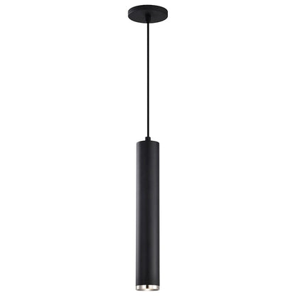 Nuvo Century 16in 1-Light LED Pendant | Contemporary Matte Black and Brushed Nickel Aluminum | Kitchen Island & Dining Room | 2 x 2 x 16 | Model 62-819