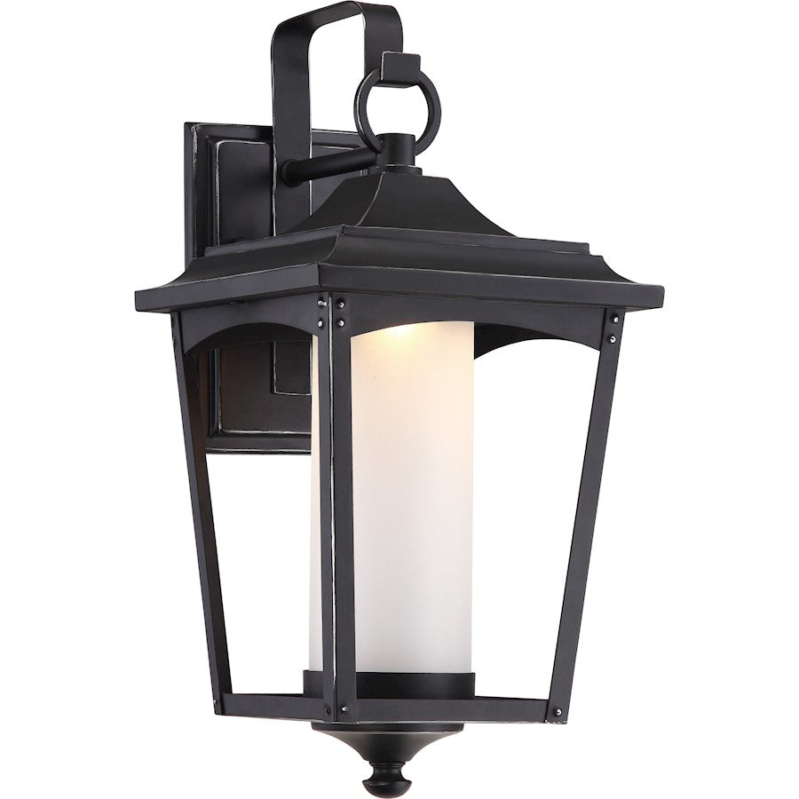 Nuvo Lighting Essex 8.25in 1-Light Outdoor Lantern | Traditional Sterling Black | Entryway & Covered Patio | 8.25 x 9.63 x 16.88 in | Model 62-822