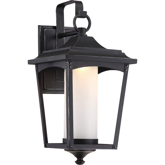 Nuvo Lighting Essex 8.25in 1-Light Outdoor Lantern | Traditional Sterling Black | Entryway & Covered Patio | 8.25 x 9.63 x 16.88 in | Model 62-822