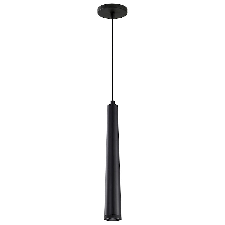 Nuvo Lighting Melrose 16in 1-Light LED Pendant | Contemporary Matte Black Aluminum and Clear Acrylic | Kitchen Island & Dining Room | 2 x 2 | Model 62-826