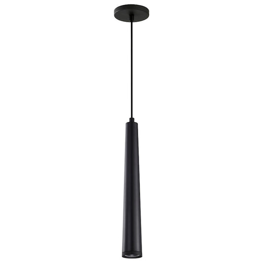 Nuvo Lighting Melrose 16in 1-Light LED Pendant | Contemporary Matte Black Aluminum and Clear Acrylic | Kitchen Island & Dining Room | 2 x 2 | Model 62-826