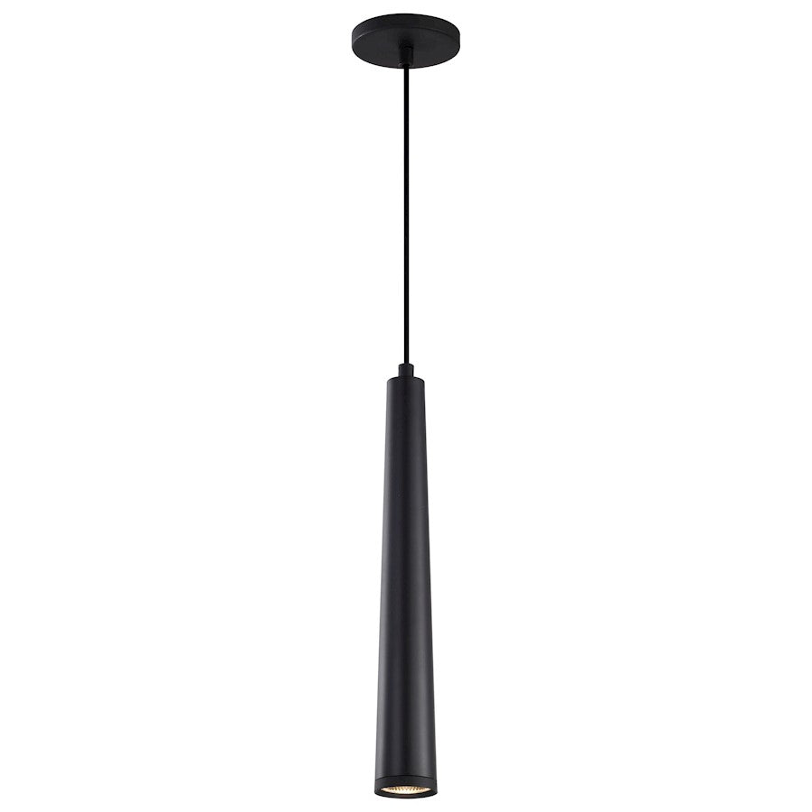 Nuvo Lighting Melrose 16in 1-Light LED Pendant | Contemporary Matte Black Aluminum and Clear Acrylic | Kitchen Island & Dining Room | 2 x 2 | Model 62-826