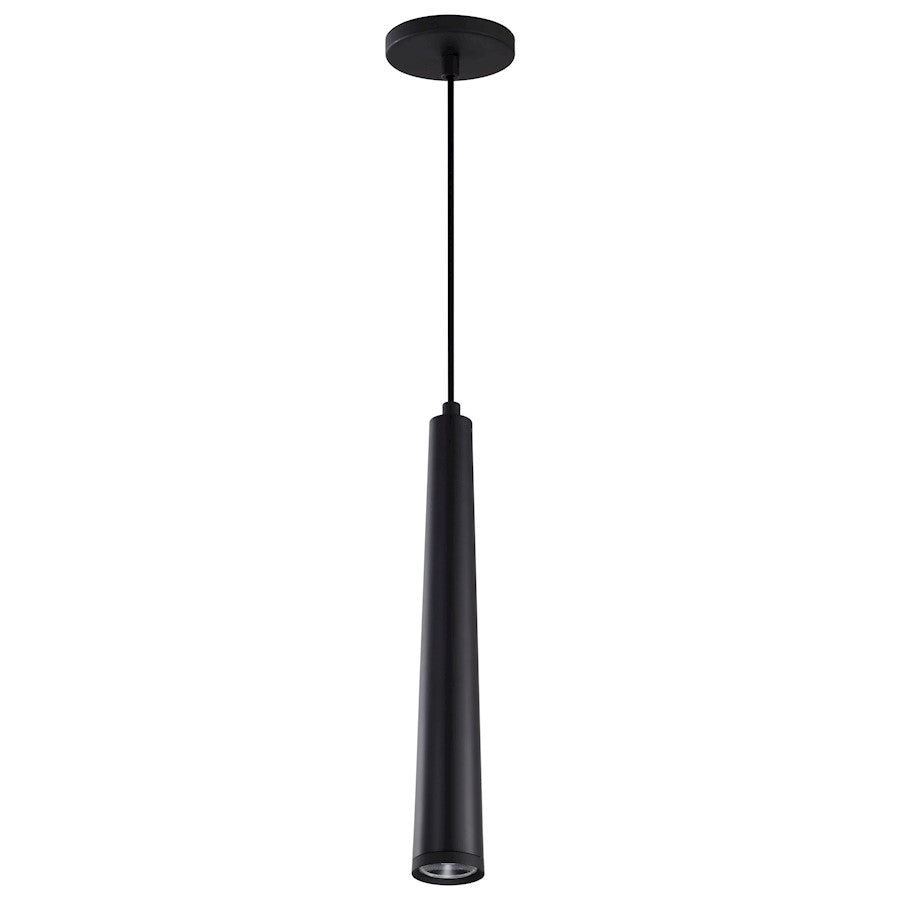 Nuvo Lighting Melrose 16in 1-Light LED Pendant | Contemporary Matte Black Aluminum and Clear Acrylic | Kitchen Island & Dining Room | 2 x 2 | Model 62-826