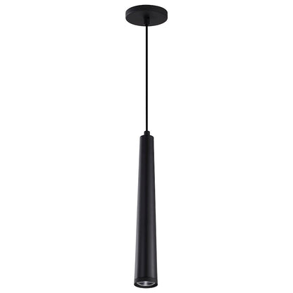 Nuvo Lighting Melrose 16in 1-Light LED Pendant | Contemporary Matte Black Aluminum and Clear Acrylic | Kitchen Island & Dining Room | 2 x 2 | Model 62-826
