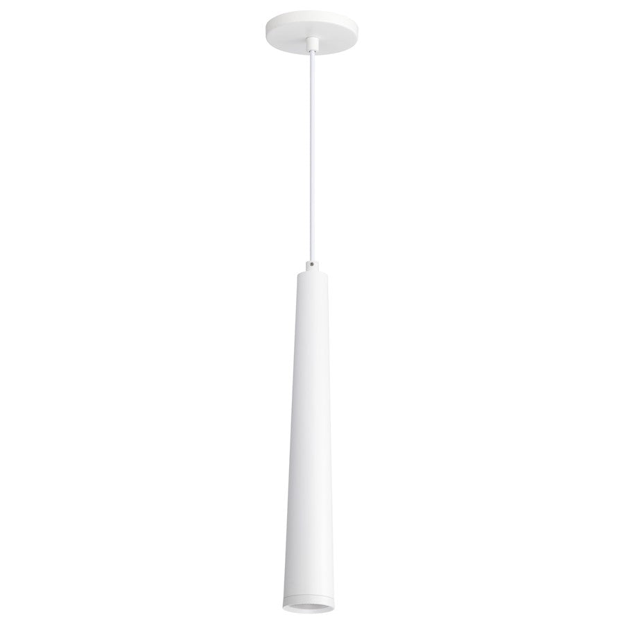 Nuvo Lighting Melrose 16in 1-Light LED Pendant | Contemporary Matte White Aluminum and Clear Acrylic | Kitchen Island & Dining Room | 1020 | Model 62-827