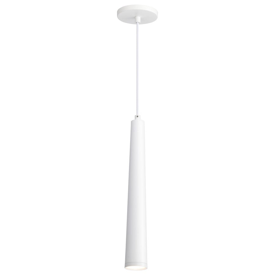 Nuvo Lighting Melrose 16in 1-Light LED Pendant | Contemporary Matte White Aluminum and Clear Acrylic | Kitchen Island & Dining Room | 1020 | Model 62-827