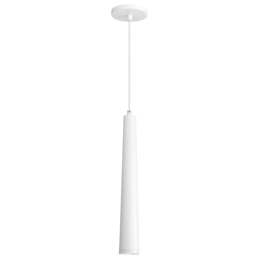Nuvo Lighting Melrose 16in 1-Light LED Pendant | Contemporary Matte White Aluminum and Clear Acrylic | Kitchen Island & Dining Room | 1020 | Model 62-827