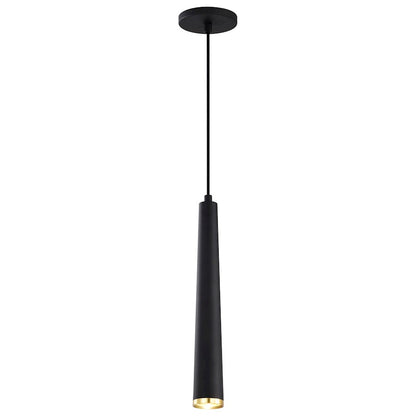 Nuvo Lighting Melrose 16in 1-Light LED Pendant | Contemporary Matte Black and Brushed Brass Aluminum with Clear Acrylic Lens | Kitchen | Model 62-828