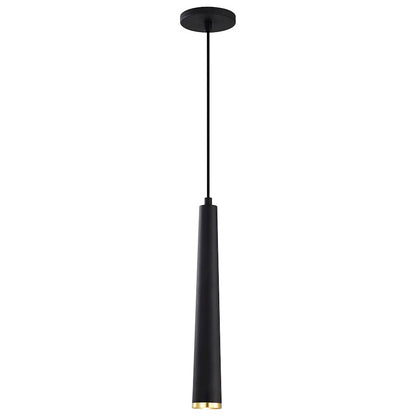 Nuvo Lighting Melrose 16in 1-Light LED Pendant | Contemporary Matte Black and Brushed Brass Aluminum with Clear Acrylic Lens | Kitchen | Model 62-828