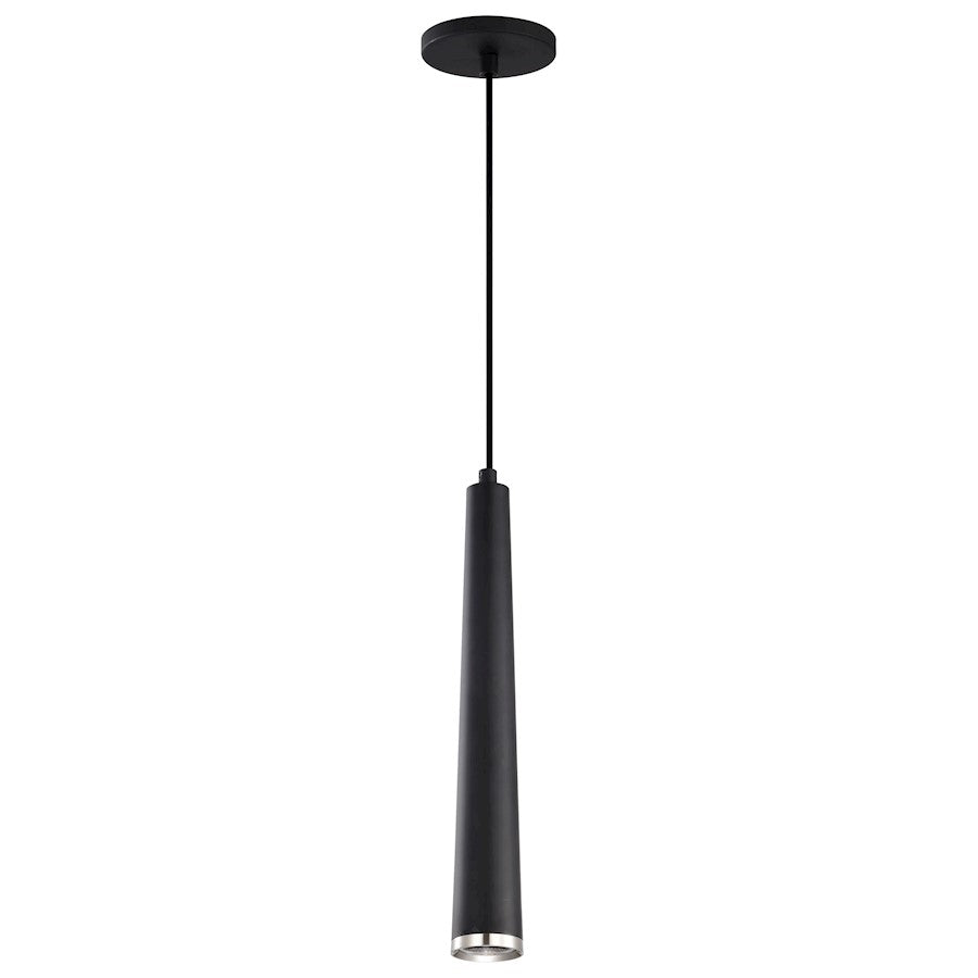 Nuvo Lighting Melrose 16in LED Pendant | Contemporary Matte Black and Brushed Nickel Aluminum | Kitchen Island & Dining Room | 2 x 2 x 16 | Model 62-829