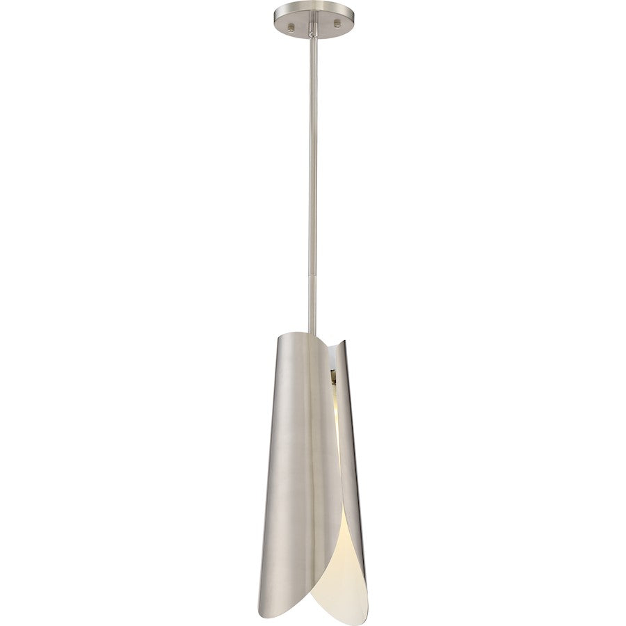 Nuvo Lighting Thorn 16in 1-Light LED Pendant | Modern Brushed Nickel and White Accent | Kitchen Island & Dining Room | 1190 Lumens, 3000K | Model 62-841