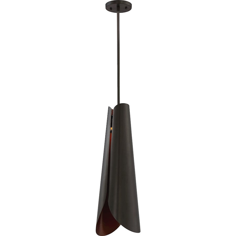Nuvo Lighting Thorn 24in 1-Light LED Pendant | Industrial Bronze with Copper Accents | Kitchen Island & Dining Room | 24 in H, Dimmable | Model 62-847