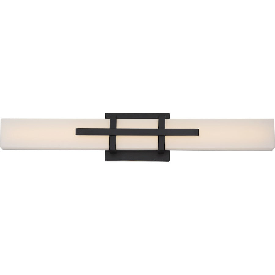 Nuvo Lighting Grill 24in 2-Light LED Wall Sconce | Industrial Aged Bronze Metal | Bathroom & Hallway Vanity Light | 4 x 24 x 3 in | Model 62-874