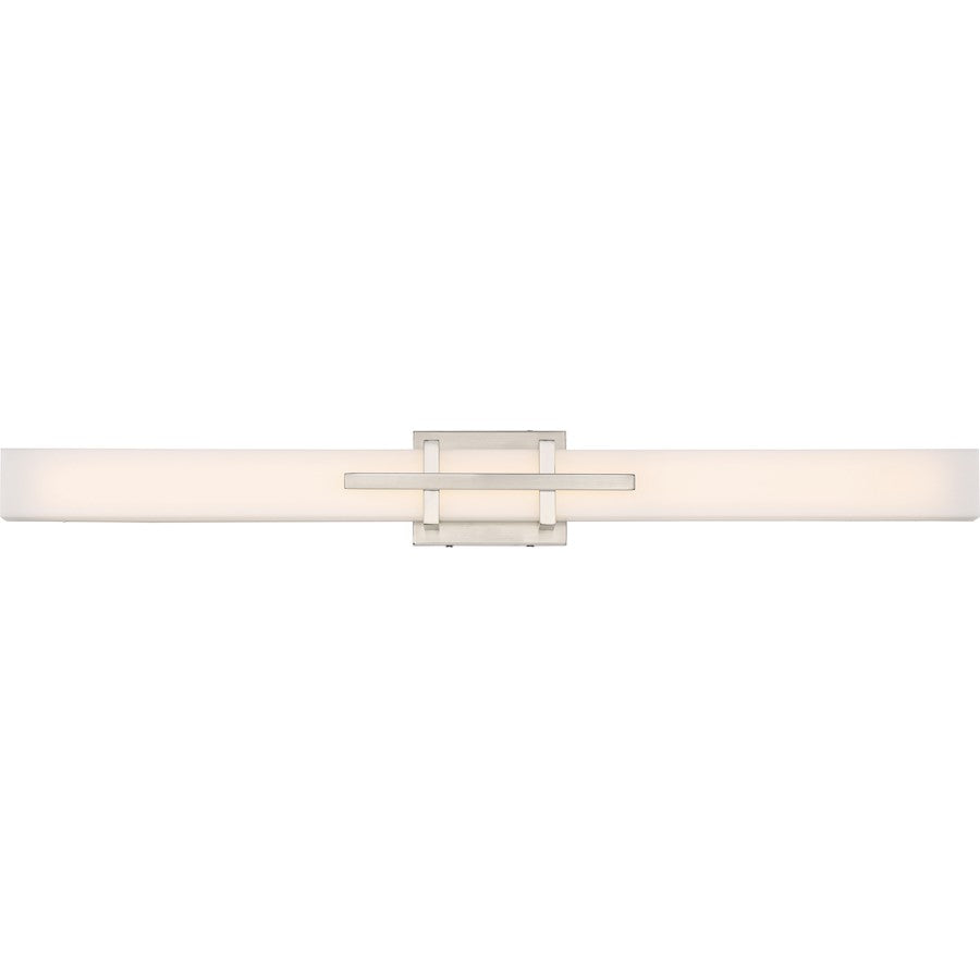 Nuvo Lighting Grill 36in 1-Light LED Wall Vanity | Modern Polished Nickel | Bathroom & Powder Room | 36 x 4 x 4 in, 3120 Lumens | Model 62-875