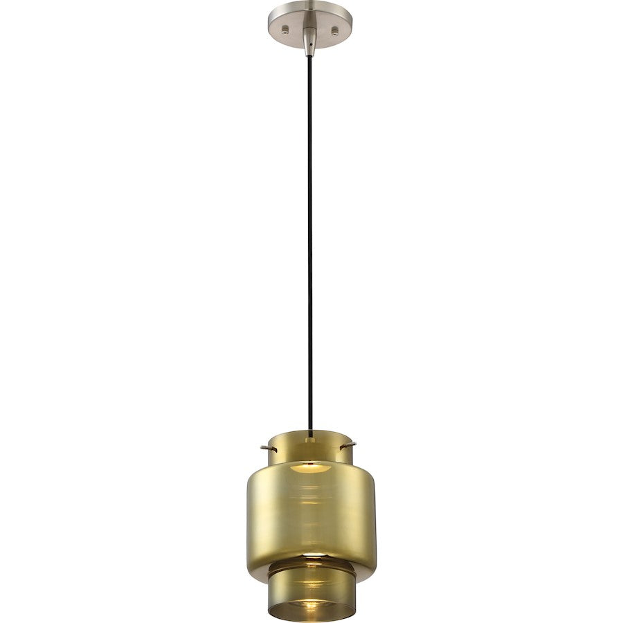 Nuvo Lighting Del 1-Light LED Mini Pendant | Brushed Nickel | Kitchen Island & Dining Room | 950 Lumens, 3000K, Dimmable, 9.25in H | Model 62-879